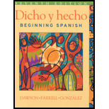 Dicho Y Hecho  Beginning Spanish and Student Cassette   With Tape