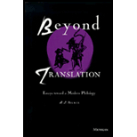 Beyond Translation Essays toward a Modern Philology