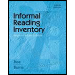 Informal Reading Inventory 8TH 11 Edition, by Betty Roe - ISBN 9780495808947