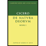 Cicero De Natura Deorum Book 1, Vol. 1