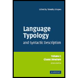 Language Typology and Syntactic Description, Volume 1, Clause Structure