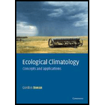 Ecological Climatology  Concepts and Applications