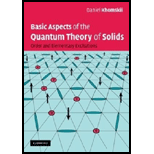 Basic Aspects of the Quantum Theory of Solids Order and Elementary Excitations