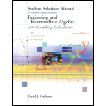 Beginning and Intermediate Algebra with Graphing Calculators   Student Solutions Manual