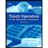 Touch Operation of the Electronic Calculator  A Brief Course