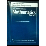 Holt McDougal Mathematics Alternate Openers: Explorations Transparencies Course2 -  Holt rinehart, Loose-Leaf