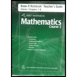 Mathematics : Course 3, Volume 1 and 2 - Know-It Notebook (Teacher's Guide) with Transparencies -  Holt Rinehart, Teacher's Edition, Paperback