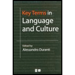 Key Terms in Language and Culture