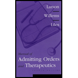 Manual of Admitting Orders and Therapeutics