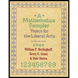 Mathematics Sampler  Topics for the Liberal Arts