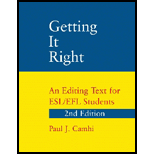 Getting It Right  An Editing Text for ESL/EFL Students