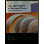 MATHEMATICS OF PERSONAL FINANCE U