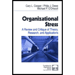 Organizational Stress  A Review and Critique of Theory, Research, and Applications