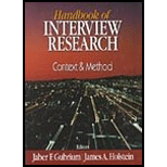 Handbook of Interview Research  Context and Method