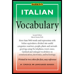 Italian Vocabulary 2ND Edition, Marcel Danesi (9780764121906 