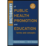 Dictionary of Public Health Promotion and Education  Terms and Concepts, 2nd Edition