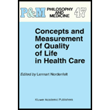 Concepts and Measurement of Qual. of Life