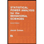 Statistical Power Analysis for the Behavioral Sciences