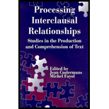 Processing Interclausal Relationships in the Production and Comprehension of Text  Studies in the Production and Comprehension of Text