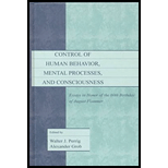 Control of Human Behavior, Mental Processes, and Consciousness  Essays in Honor of the 60th Birthday of August Flammer