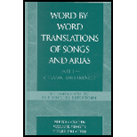 Word by Word Translations of Songs and Aria