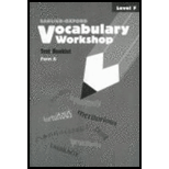 Vocab Workshop Testing Level F (10 Pack)