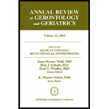 Annual Review of Gerontology and Geriatrics