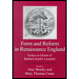 Form and Reform in Renaissance England  Essays in Honor of Barbara Kiefer Lewalski