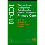 Diagnostic and Management Guidelines for Mental Disorders in Primary Care  ICD 10 Chapter V Primary Care Version