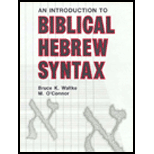 Introduction to Bibical Hebrew Syntax