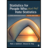 Statistics for People Who Think They Hate Statistics Using Microsoft Excel 5TH 22 Edition, by Neil J Salkind - ISBN 9781071803882