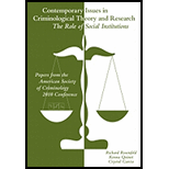 Contemporary Issues in Criminological Theory and Research