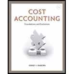 Cost Accounting 9TH 13 Edition, by Michael R Kinney - ISBN 9781111971724