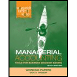 Managerial Accounting   Working Papers