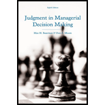 Judgment in Managerial Decision Making