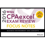 Wiley CPAexcel Exam Review July 2016 Focus Notes: Business Environment and Concepts - Wiley