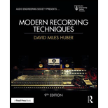 Modern Recording Techniques 9TH 18 Edition, by David Miles Huber - ISBN 9781138954373