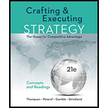 Crafting and Executing Strategy Concepts 21ST 18 Edition, by Arthur A Thompson Margaret Peteraf and Leon E Williams - ISBN 9781259899690