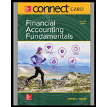 Financial Accounting Fundamentals   Connect Access 7TH 19 Edition, by John Wild - ISBN 9781260482829