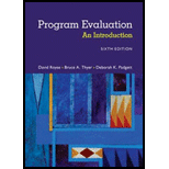 Program Evaluation 6TH 16 Edition, by David Royse - ISBN 9781305101968