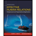 Effective Human Relations: Interpersonal And Organizational Applications by Barry Reece and Monique Reece - ISBN 9781305576162