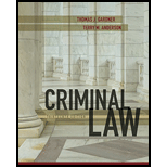 Criminal Law 13TH 18 Edition, by Thomas J Gardner and Terry M Anderson - ISBN 9781305966369