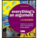Everythings an Argument With Readings 9TH 22 Edition, by Andrea A Lunsford - ISBN 9781319244477