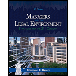 Managers and Legal Environment 9TH 19 Edition, by Constance E Bagley - ISBN 9781337555081