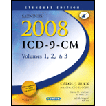 Saunders 2008 ICD 9 CM, Volume 1, 2, and 3  Package