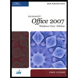 New Perspective On Microsoft Office 2007First Course, Windows Vista