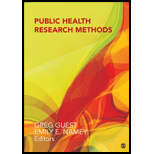 Public Health Research Methods 15 Edition, by Gregory S Guest and Emily E Namey - ISBN 9781452241333
