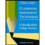 Classroom Assessment Techniques  A Handbook for College Teachers