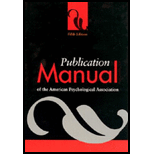 Publication Manual of the American Psychological Association