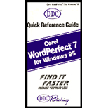 Quick Reference for WordPerfect 7 for Windows 95